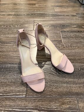 Classic Ankle-Strap Block Heel Sandals - Blush Pink